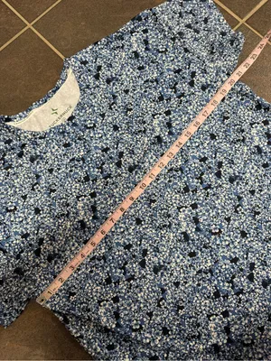 Tuckernuck Tnuck Sport Short Sleeve Floral Top Shirt Round Neck Blue Medium thumbnail 11