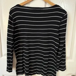Lauren Ralph Lauren Black and White Striped Top thumbnail 5