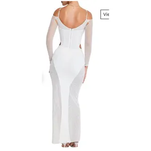 Mistress Rocks Panelled Maxi Skirt in White By House Of CB Size XS Ivory Sheer‎ thumbnail 2