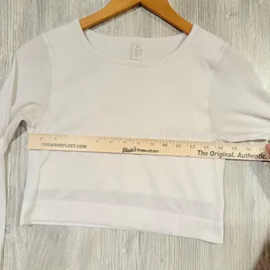 Lululemon Ebb To Street Long Sleeve Top White Ribbed Built In Bra Pilates Size 8 thumbnail 11