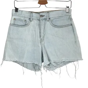 Quiksilver Womens Light Wash Cotton Frayed hem Denim Shorts Size 27 skater thumbnail 1