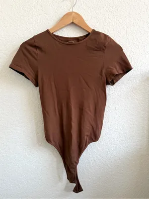 Free People Intimately Clean Lines Tee Bodysuit Crewneck Top Size M L thumbnail 4