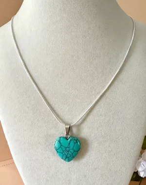 Turquoise Heart Necklace (235) Blue thumbnail 1