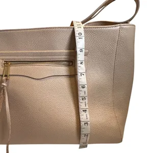 Rebecca Minkoff‎ Regan Tote Bag Womens Large Beige Pebbled Leather Tassel Gold thumbnail 13