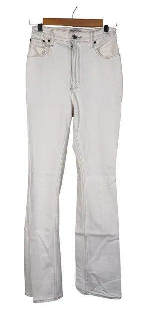Abercrombie & Fitch Cream 70s Vintage Flare Jeans Womens 24 Ultra High Rise Fall thumbnail 1
