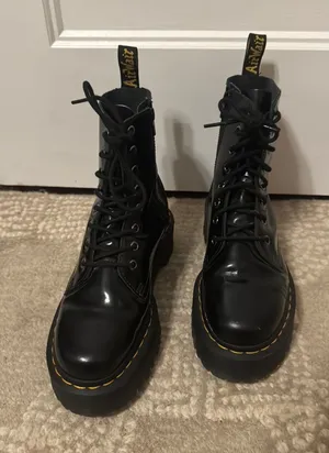Dr. Martens AirWair Boots Combat Black Leather Lace-Up thumbnail 1