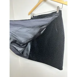Theory Pleat Wrap Skirt Women 0 Black White Dot Velvet J0904301 Holiday thumbnail 5