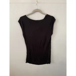 Premise Women Top Cowl Neck Cap Sleeve Solid Black Size Medium thumbnail 3
