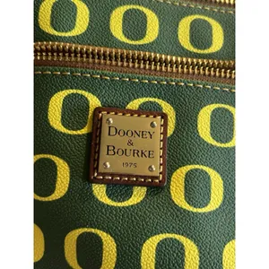 Dooney & Bourke Oregon Ducks College Print Crossbody Bag Logo Green/Yellow‎ Zip thumbnail 3
