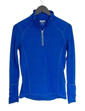 Kirkland Signature Women’s‎ Athletic 1/4 zip top jacket Size Small Royal blue thumbnail 1