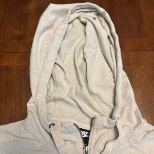 Nike Full Zip Hoodie Women XL Oatmeal Heathered Swoosh Raglan Sweatshirt thumbnail 2