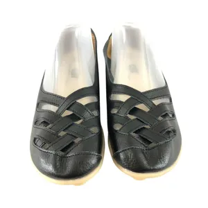 Goertek Womens Ballet Flats Loafers Faux Leather Woven Slip On Black 39 US 7 thumbnail 2