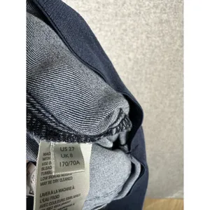 Free‎ People Jeans 27 Womens Blue Pull On Flare Stretch Denim Rough Hem Hippie thumbnail 6