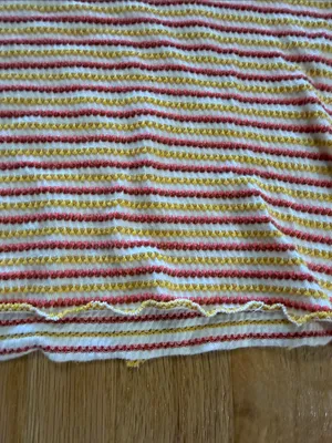 Big Bud Press Cropped Pink Yellow Striped Long Sleeve Thermal Sz XL thumbnail 6