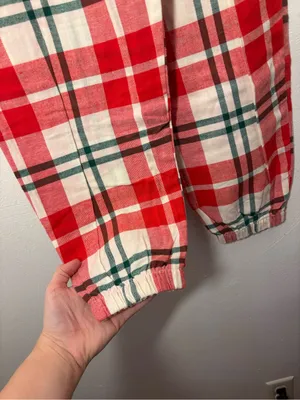 Old Navy Red White Green Plaid Flannel Jogger Style Pajama Pants Size Small thumbnail 4