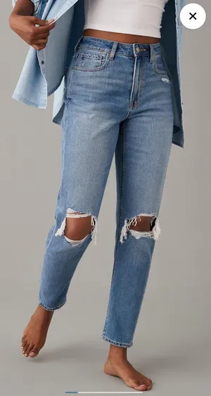 American Eagle Outfitters Ripped Mom Jean thumbnail 1