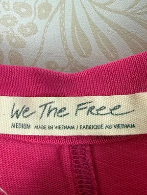 We The Free Hot Pink Cotton Blend Perfect Oversized Tee - Size - Medium thumbnail 3