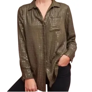 Anthropologie Maeve small Arwa sequin button up shirt blouse TLS2 2764 thumbnail 2