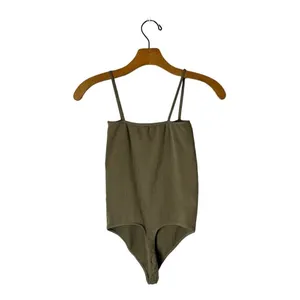 Good American Brown Ribbed Stretch Square Neck Thong Tank Bodysuit Size‎ L/XL thumbnail 3