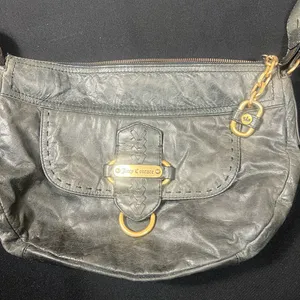 Vintage Y2K Juicy Couture Dark grey Leather Shoulder Bag thumbnail 2