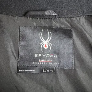 Spyder Puffer Jacket Women's Winter Long Hooded Full Zip Quilted Large Black thumbnail 5