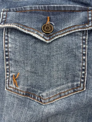 Kut from the Kloth Dark Blue Cropped Ankle flare Jeans thumbnail 5