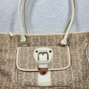 Vintage Etienne Aigner Monogram Logo Tote Shoulder Bag Large Office Pockets thumbnail 4