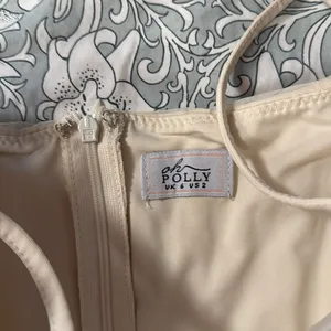 Oh Polly Dukine Ruched Mini Dress in Cream thumbnail 3