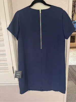 Lulu's Navy Short Sleeve Shift Mini Dress thumbnail 6
