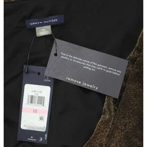 NWT Tommy Hilfiger Puff Ruched Sleeve V Neck Dress A4IK118E Bronze / Black 10 thumbnail 6
