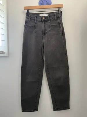 AYR 25 The Beat Jeans Washed Fade Black Barrel Relaxed Ankle Office Work Career thumbnail 2