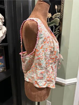 American Eagle Outfitters Orange & Pink Floral Tank Top – NWT – Size XL thumbnail 9