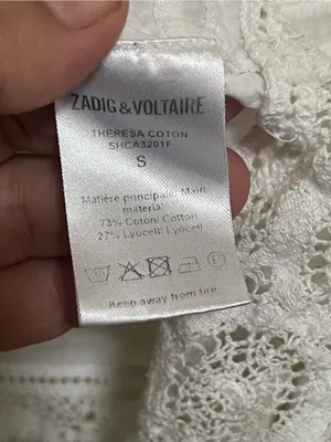 Zadig & Voltaire White Boho Lace-Trim Peasant Blouse thumbnail 7