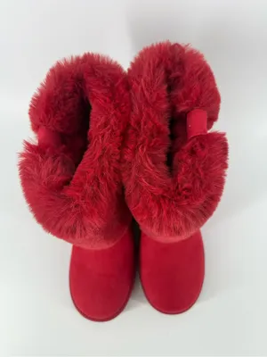GBG Los Angeles Aleya G by Guess Red Faux Fur Cold Weather Winter Boots Women 6M thumbnail 10