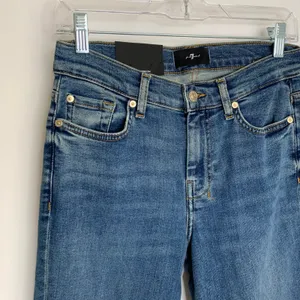 7 For All Mankind Dojo Mid Rise Flare Jeans Womens Blue Denim Size 27 thumbnail 7