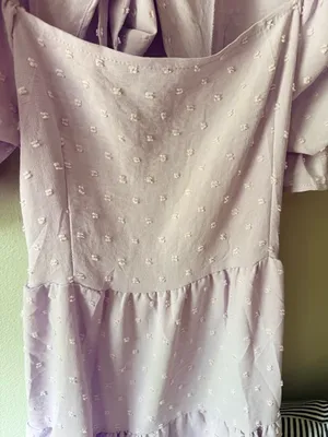 Boutique Lavender Puff Sleeve Open Back Mini Dress Size Small thumbnail 9