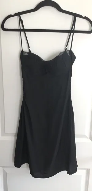 Princess Polly Black Lace Trim Corset Mini Dress Size 6 thumbnail 1