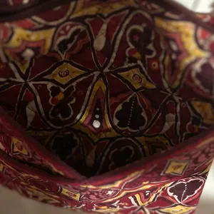 Stephanie Dawn‎ Floral Burgundy Yellow Crossbody Bag Adjustable Strap thumbnail 8