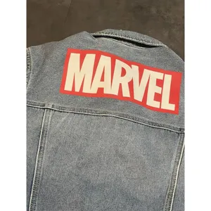 Marvel Jean Jacket Men XS‎ Blue Trucker Comic Big Spell Out D-335 thumbnail 4