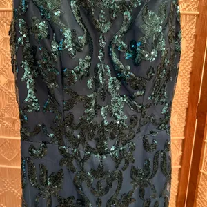 Elegant Teal Sequin Mini Dress thumbnail 2