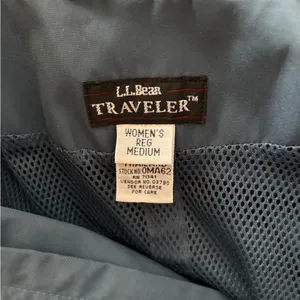 VTG L.L. Bean Traveler Belted Rain Trench Coat Dusty Blue Sz M Pockets Academia thumbnail 9