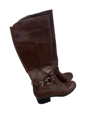 Tall Brown, ridging style gold buckle boots 7‎ thumbnail 1