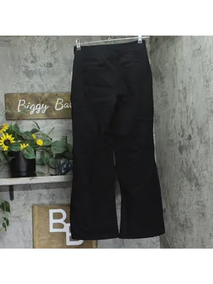 NWT Aqua Pleated Ponte Flare Pants AQ-PA4289 Black S thumbnail 3