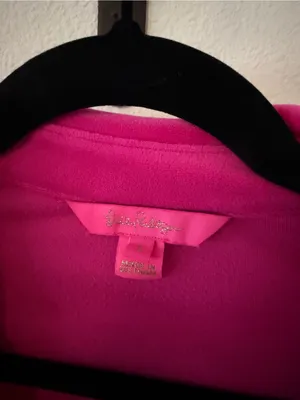 Lilly Pulitzer August Velour Pullover Top In Pink Palms thumbnail 5