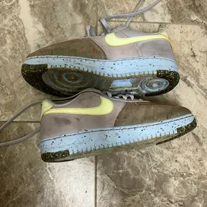 Nike Air Force 1 Low Crater Sneakers ‘Pure Platinum/Barely Volt’, women’s 9 thumbnail 4