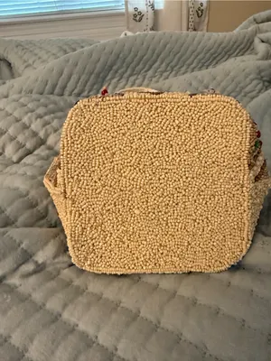 Viral TJ Maxx Beaded Fall Pumpkin Bag in Cream and Orange thumbnail 3