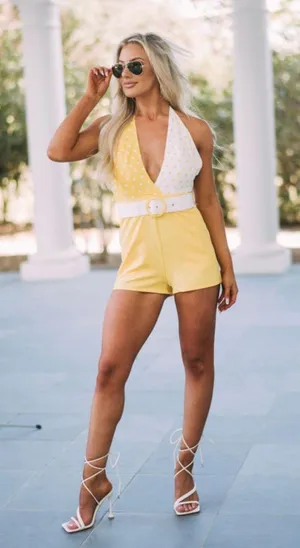These Three Boutique Halter Polka Dot Romper thumbnail 2