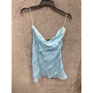 Princess Polly Women Lars Mini Dress 10 Blue Strapless Ruffle Cowl Neck NWT thumbnail 8