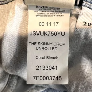 7 For All Mankind The Skinny Crop Unrolled Jeans Womens Size‎ 28 Coral Bleach thumbnail 13
