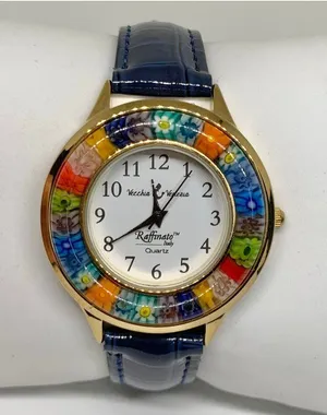 Vecchia Venezia women's quartz colorful Murano glass millefiori bezel running thumbnail 1